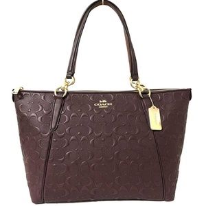 Coach Woman's Brown Leather Signature Ava Tote Bag